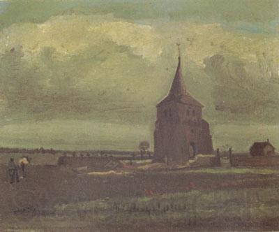 Vincent Van Gogh The old Tower of Nuenen with a Ploughman (nn04) Norge oil painting art